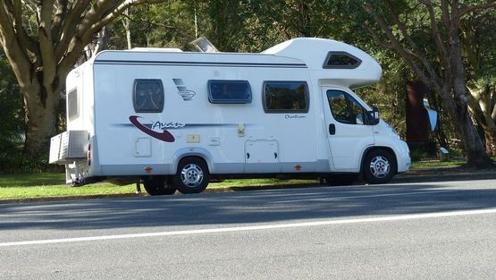 an image of a motorhome that will undergoing servicing